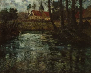 Section de rivière depuis la Normandie, vers 1895 (peinture)