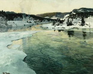 Hiver sur la rivière Mesna près de Lillehammer, vers 1905-06