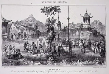 Quartiers du général Montauban dans la Grande Pagode à Tche Fou, de 
