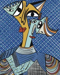 Visages cubistes abstraits