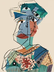 Portrait cubiste abstrait