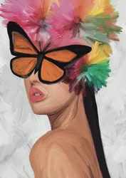 La femme papillon aux couleurs chatoyantes