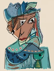 Une femme élégante et abstraite