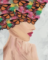 Une femme élégante aux allures de papillon