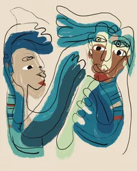 Visages abstraits et expressifs