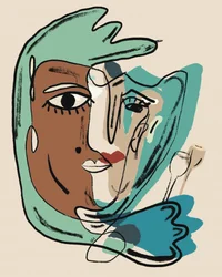 Visage abstrait moderne