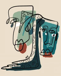 Visages abstraits modernes
