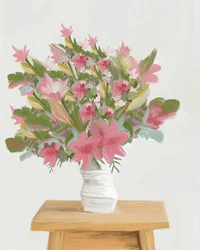 Fleurs roses à l
