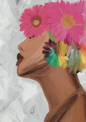 Femme aux fleurs éclatantes