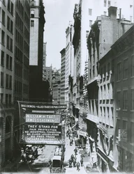 Bannière Taft et Sherman sur Maiden Lane, New York City, 1908