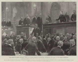 La mort de la reine Victoria, le comte von Bülow, chancelier impérial annonçant la nouvelle au Reichstag allemand