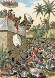 Sacrifices humains en Afrique, c.1900 (illustration)