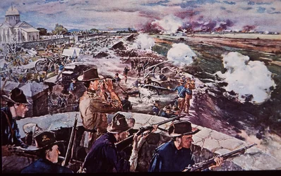 Guerre hispano-américaine 1898, artillerie américaine en action aux Philippines