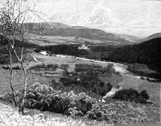 Château de Balmoral depuis Craig Nordie, Écosse, 1900