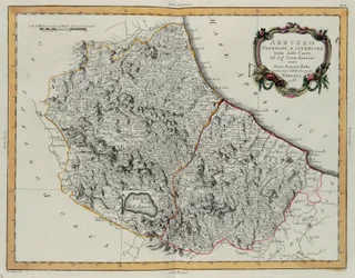 Abruzzes ultérieures et antérieures, gravure de G. Zuliani tirée du Tome II du "Nouvel Atlas" publié à Venise en 1783 par Antonio Zatta, Collection Privée