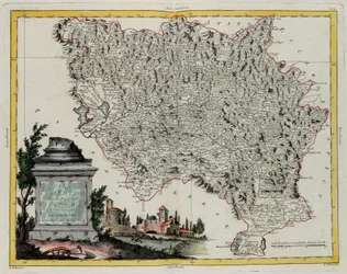 Territoire de Florence, gravure de G. Zuliani tirée du Tome II du "Newest Atlas" publié à Venise en 1783 par Antonio Zatta, Collection Privée