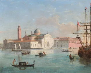 Venise, vue de San Giorgio Maggiore (huile sur cuivre)