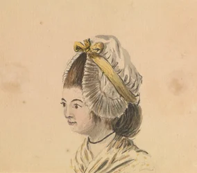 Tête de femme avec bonnet à volants, c.1774