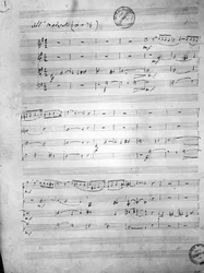 Partition musicale pour un quatuor à cordes, Opus 121, 1924
