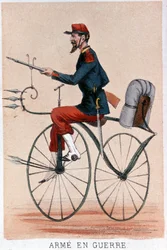 Armés en guerre. Lithographie de Darlinghe d