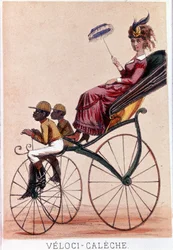Velocycalèche. Lithographie de Darlinghe d