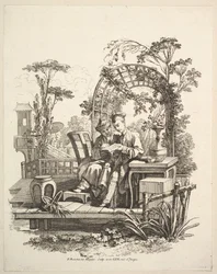 Homme et femme lisant, vers 1742