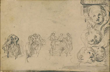 Esquisses de Danseurs et Têtes de Putti