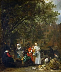 Un marché aux herbes à Amsterdam