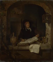 Une vieille femme avec un livre, vers 1660