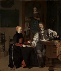Jeune couple au petit déjeuner