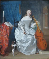 Femme jouant de la viole de gambe
