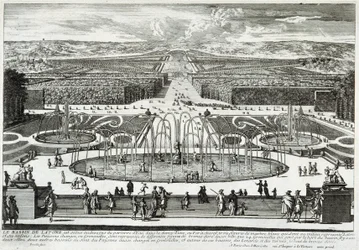Le bassin de Latone dans les jardins du château de Versailles - par Perelle, fin XVIIe siècle