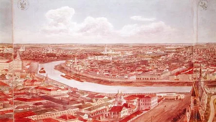 Panorama de Moscou, représentant la rivière Moskva, 1819