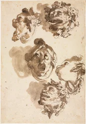 Cinq têtes grotesques
