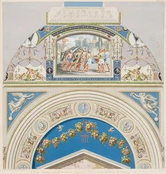 Lunette et champ voûté avec la chute de Jéricho