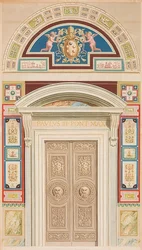 Porte, encadrement et lunette de la Loggia XIII