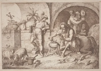 Chiron enseigne la magie à Achille