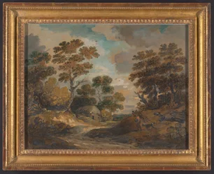 Landschaft: Mann mit Reisigbündeln