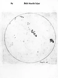 Observation des taches solaires par Galilée, 1613