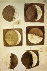 Sidereus Nuncius (Messager des étoiles) avec dessins des phases et de la surface de la Lune