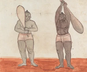 Deux Jeyties soulevant des poids