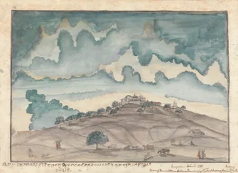 Vue de Parbati, une colline près de Poona occupée par des temples fréquentés par le Peshwa