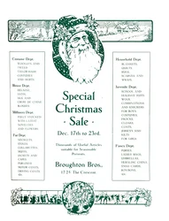 Publicité pour Broughton Bros. - Vente Spéciale de Noël, 1917