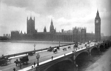 Houses of Parliament et pont de Westminster, 1919