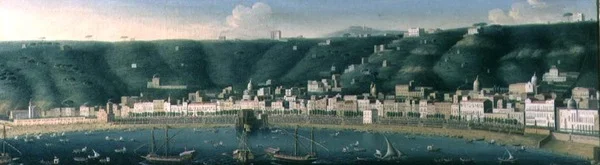 Vue de Naples depuis la mer avec le Castel dell