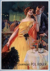 Affiche publicitaire pour le champagne Pol Roger (chromo)