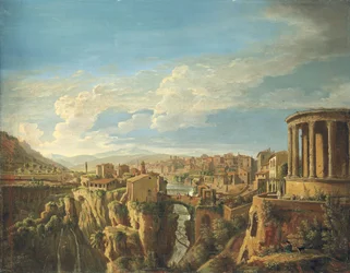 Vue de Tivoli avec le Temple de Vesta