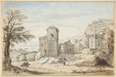 Paysage avec ruines et un temple, 1716