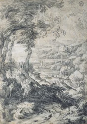 Paysage avec Élie et l