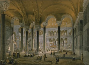 Haghia Sophia, planche 6: la nef nord, gravée par Louis Haghe, publiée en 1852